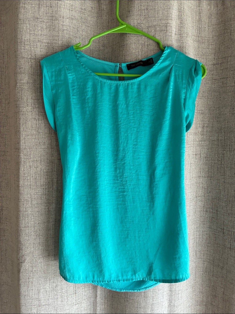 The Limited Turquoise Cap-Sleeve Shell Top